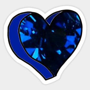 Cool Blue Sapphire Love Heart Sticker